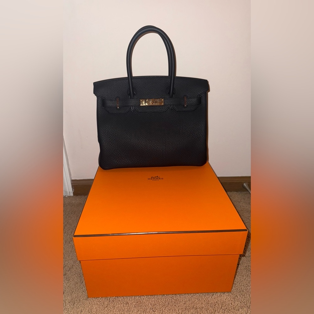Hermes Birkin Bag, Black, Togo, Size 30